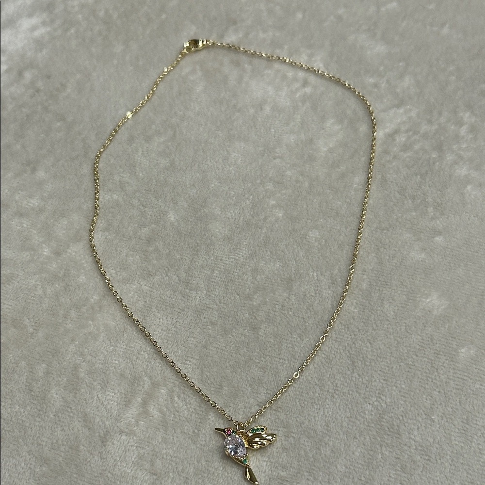 Gold plated Hummingbird Necklace